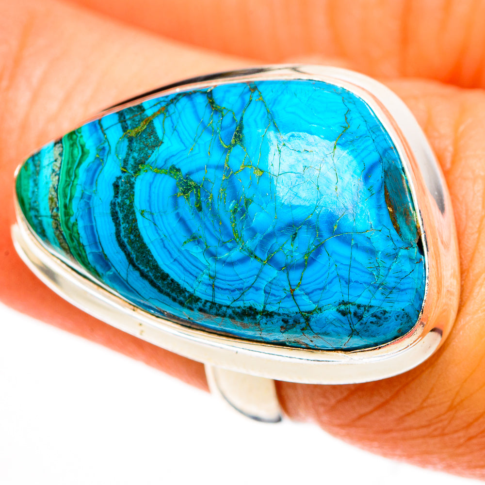 Malachite In Chrysocolla Rings handcrafted by Ana Silver Co - RING113113
