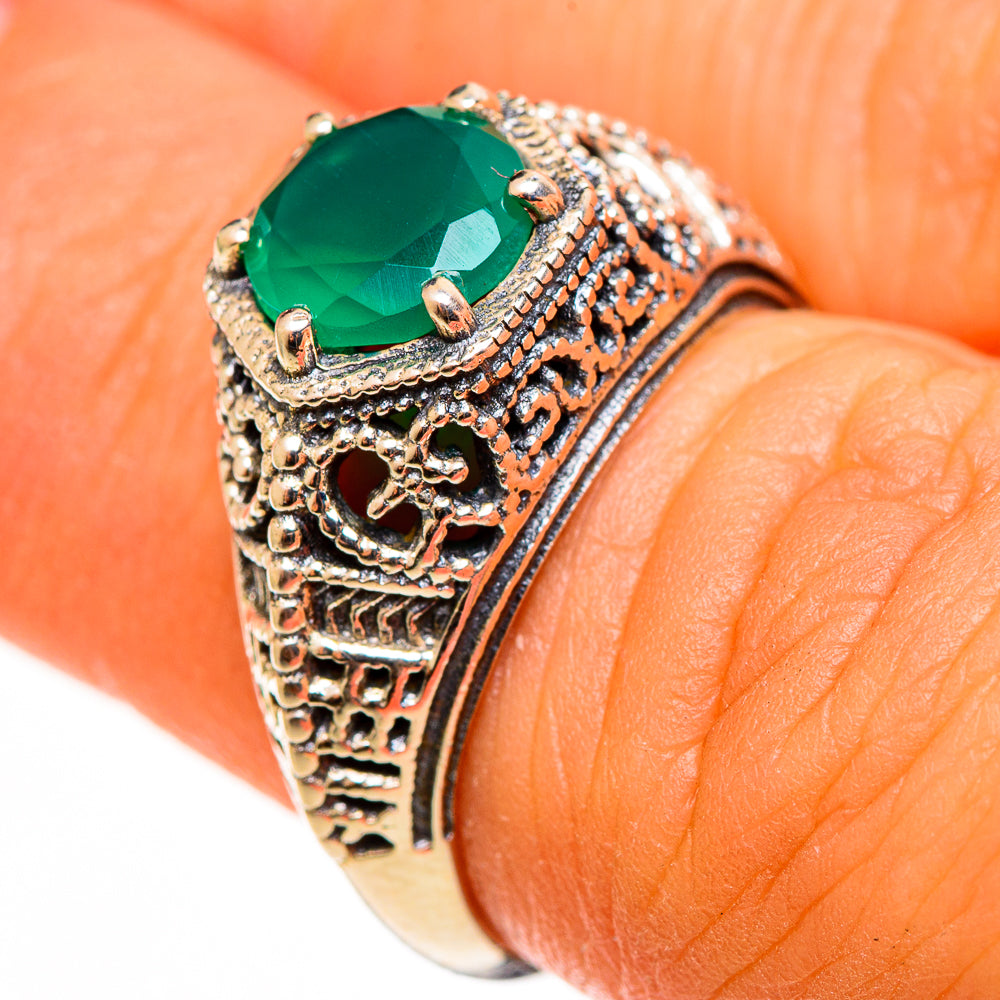 Green Onyx Rings handcrafted by Ana Silver Co - RING113117
