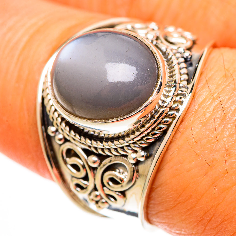 Peach Moonstone Rings handcrafted by Ana Silver Co - RING113122