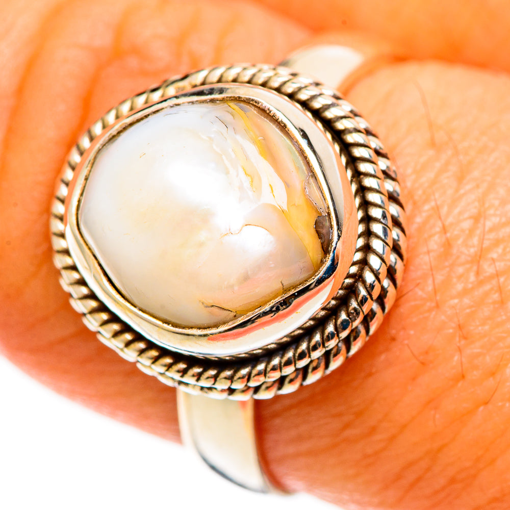 Mother Of Pearl Rings handcrafted by Ana Silver Co - RING113131