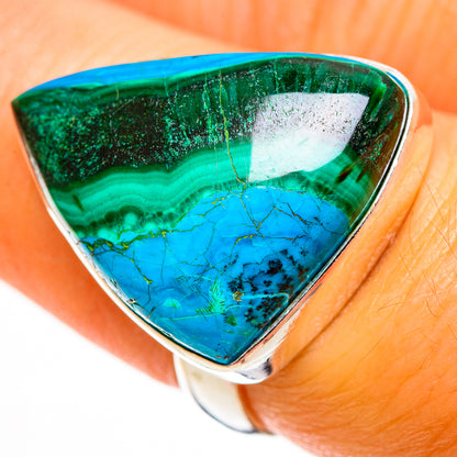 Malachite In Chrysocolla Rings handcrafted by Ana Silver Co - RING113134