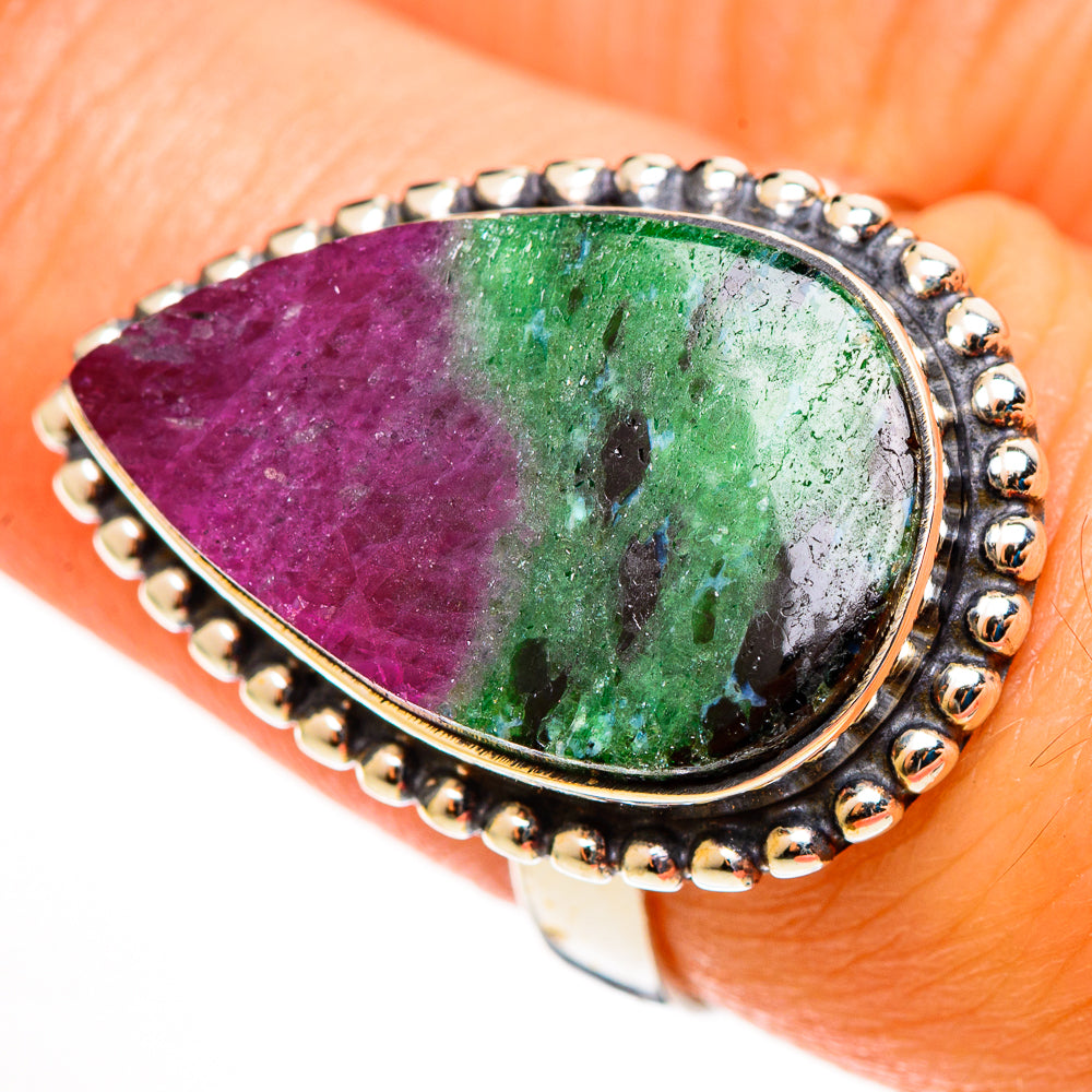 Ruby Zoisite Rings handcrafted by Ana Silver Co - RING113135