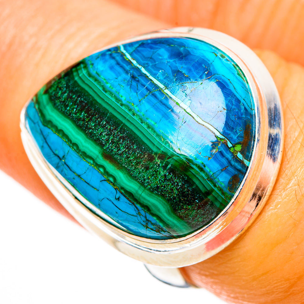 Malachite In Chrysocolla Rings handcrafted by Ana Silver Co - RING113136