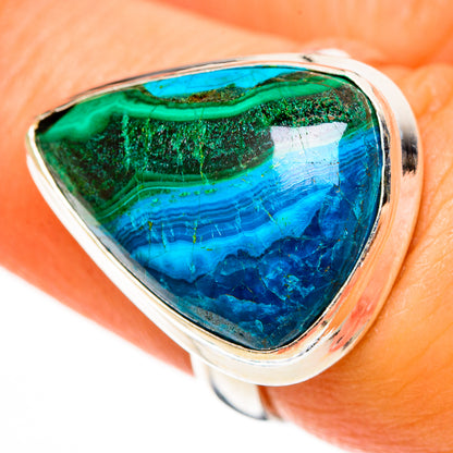 Malachite In Chrysocolla Rings handcrafted by Ana Silver Co - RING113137