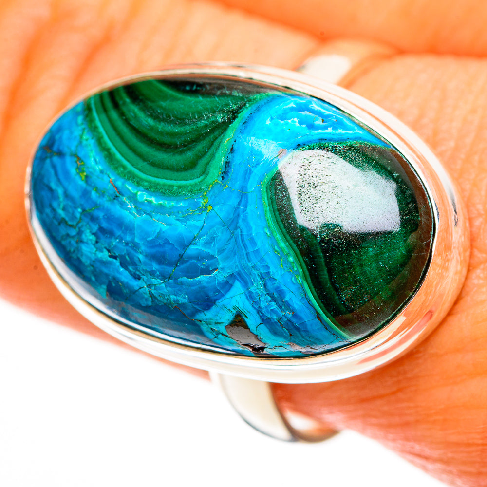 Malachite In Chrysocolla Rings handcrafted by Ana Silver Co - RING113138