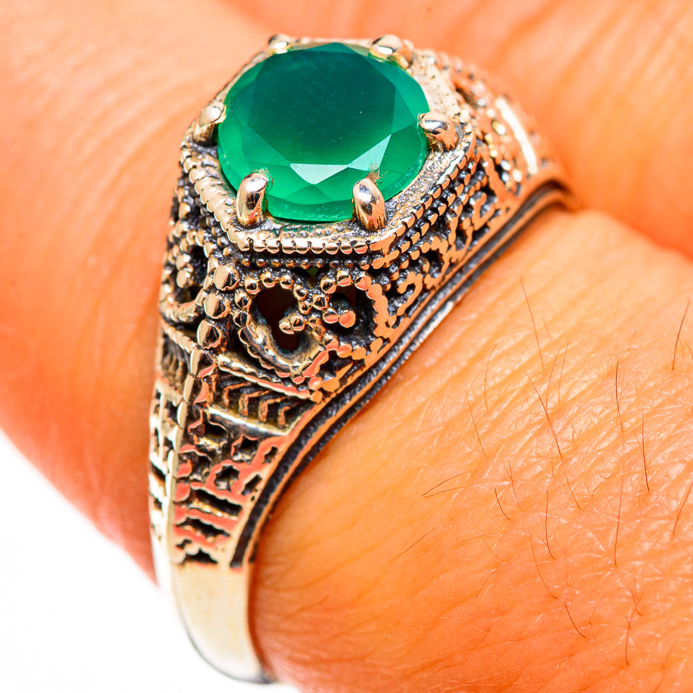 Green Onyx Rings handcrafted by Ana Silver Co - RING113146