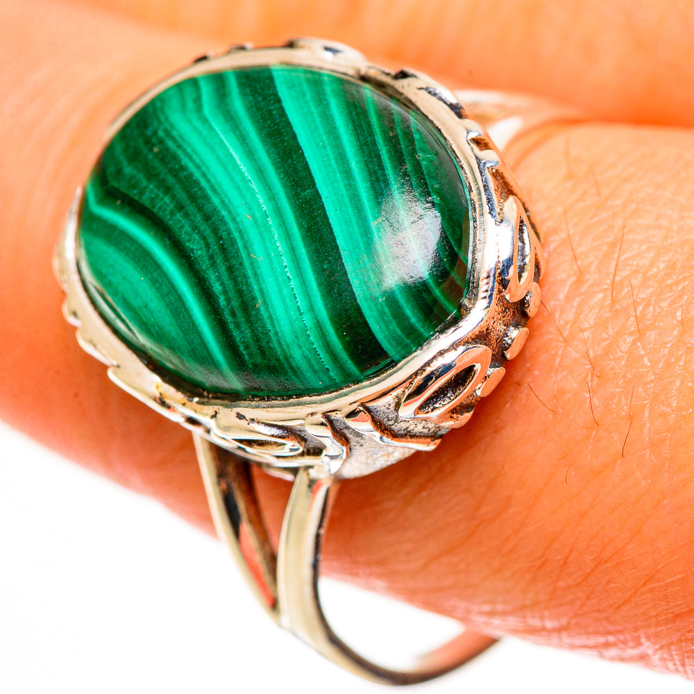 Malachite Rings handcrafted by Ana Silver Co - RING113147