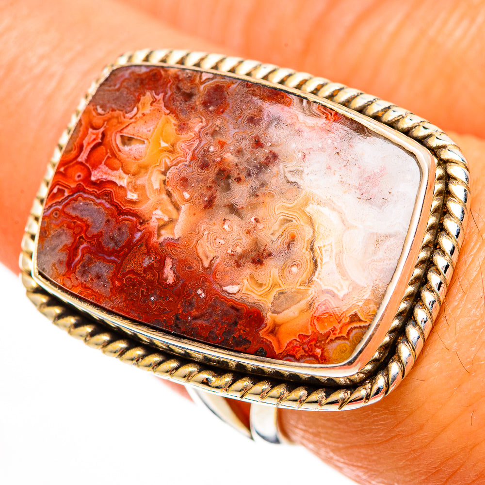Crazy Lace Agate Rings handcrafted by Ana Silver Co - RING113149