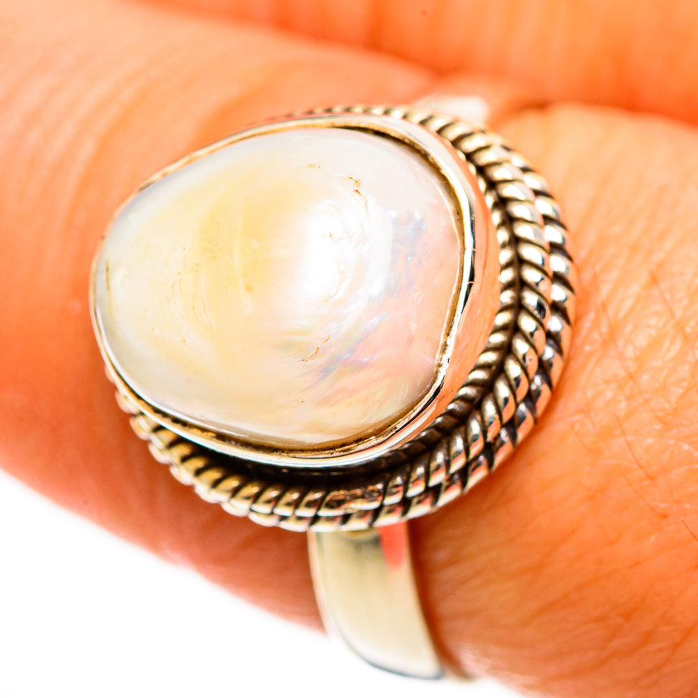 Mother Of Pearl Rings handcrafted by Ana Silver Co - RING113156