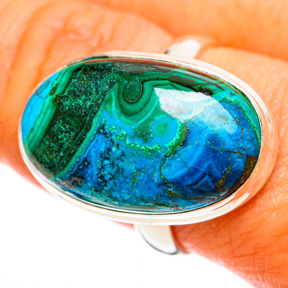 Malachite In Chrysocolla Rings handcrafted by Ana Silver Co - RING113160