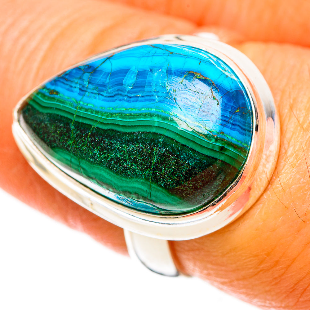 Malachite In Chrysocolla Rings handcrafted by Ana Silver Co - RING113161