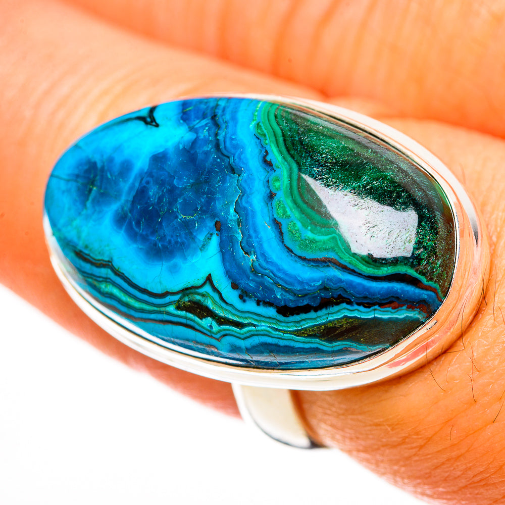 Malachite In Chrysocolla Rings handcrafted by Ana Silver Co - RING113162