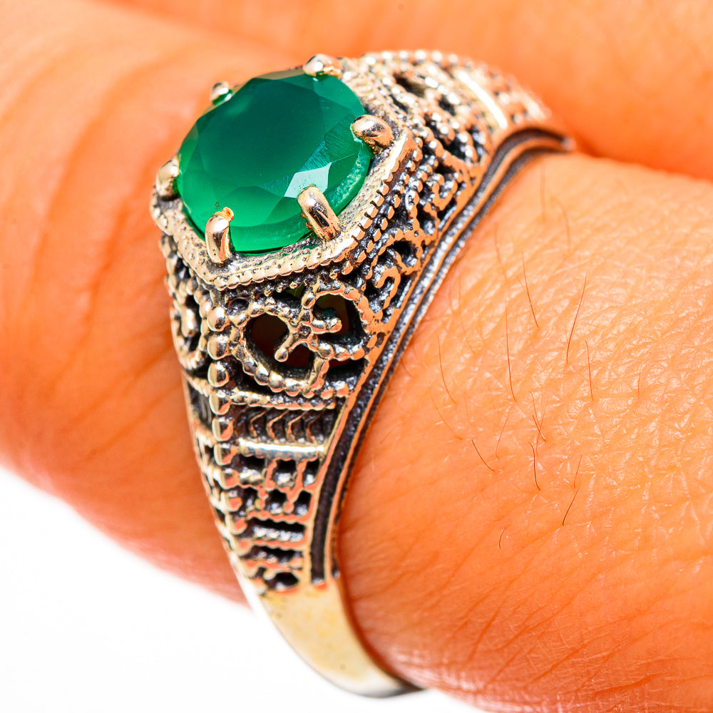 Green Onyx Rings handcrafted by Ana Silver Co - RING113171