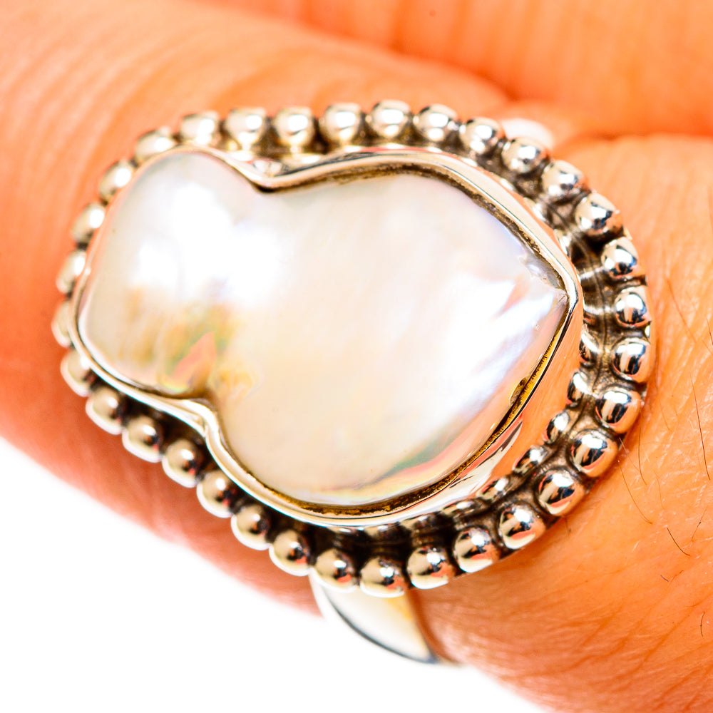 Mother Of Pearl Rings handcrafted by Ana Silver Co - RING113183