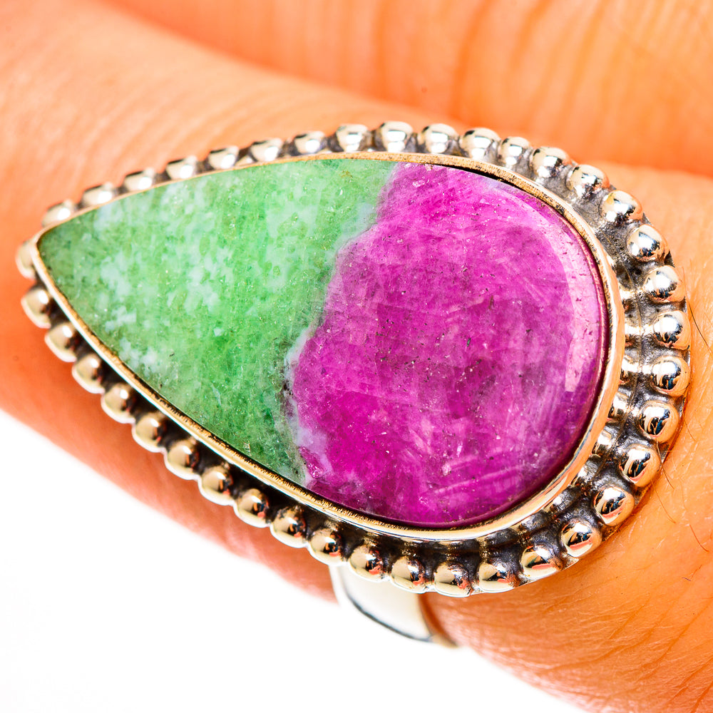 Ruby Zoisite Rings handcrafted by Ana Silver Co - RING113187
