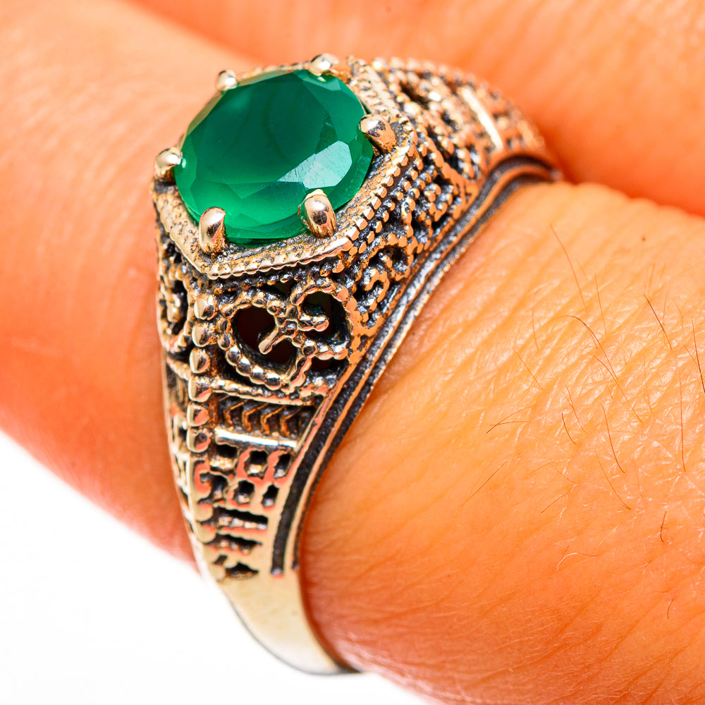 Green Onyx Rings handcrafted by Ana Silver Co - RING113196