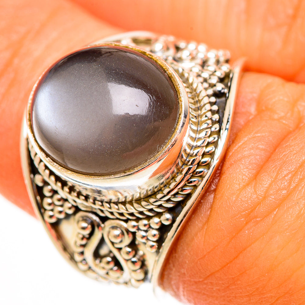Chocolate Moonstone Rings handcrafted by Ana Silver Co - RING113199