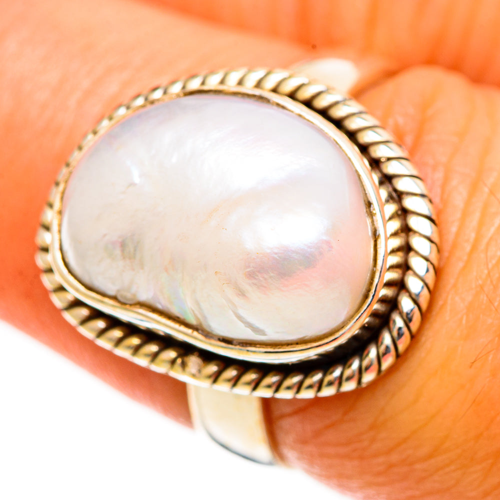 Mother Of Pearl Rings handcrafted by Ana Silver Co - RING113205