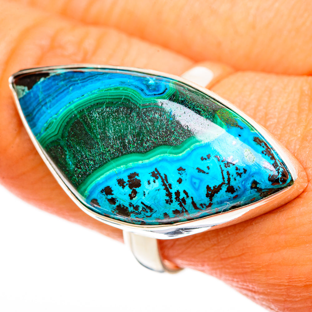 Malachite In Chrysocolla Rings handcrafted by Ana Silver Co - RING113207