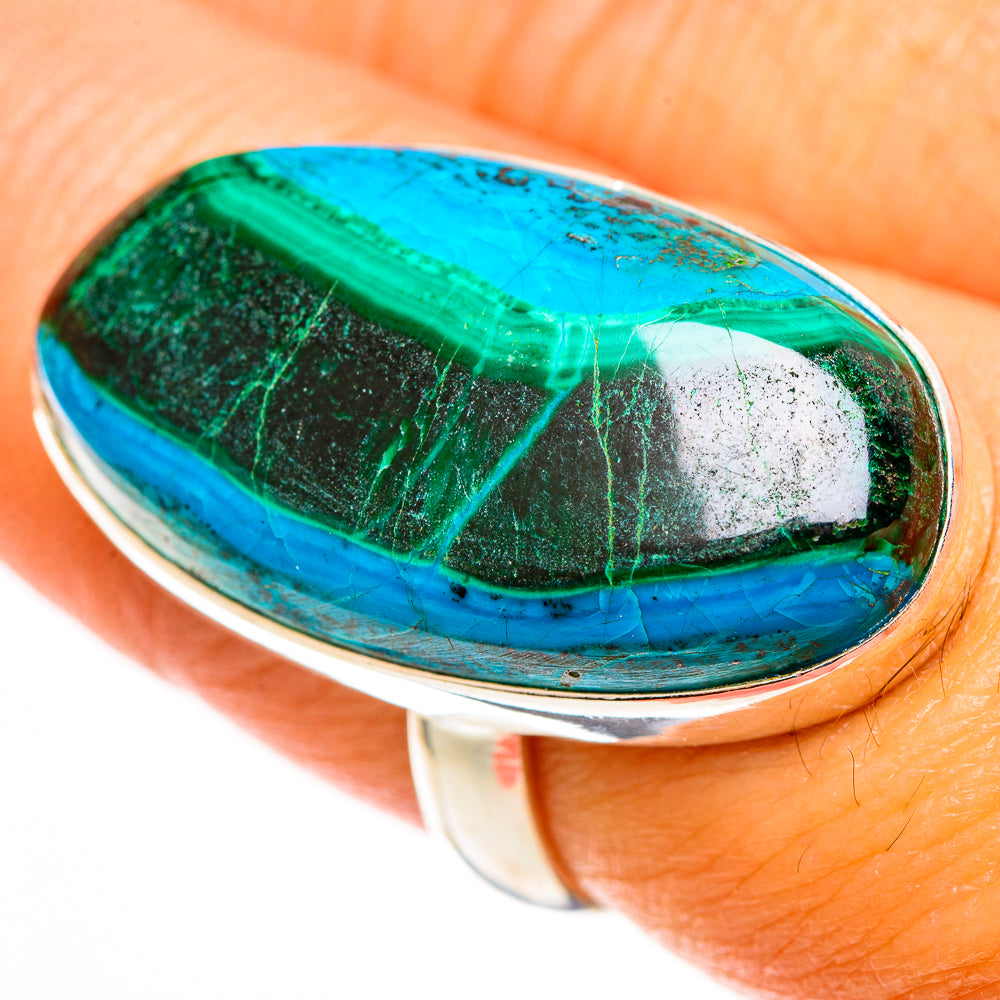 Malachite In Chrysocolla Rings handcrafted by Ana Silver Co - RING113208