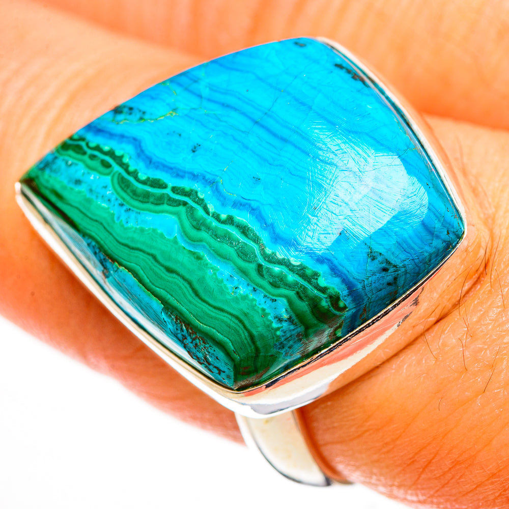 Malachite In Chrysocolla Rings handcrafted by Ana Silver Co - RING113209