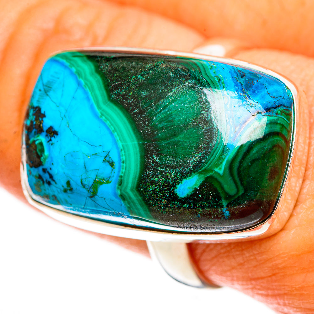 Malachite In Chrysocolla Rings handcrafted by Ana Silver Co - RING113210