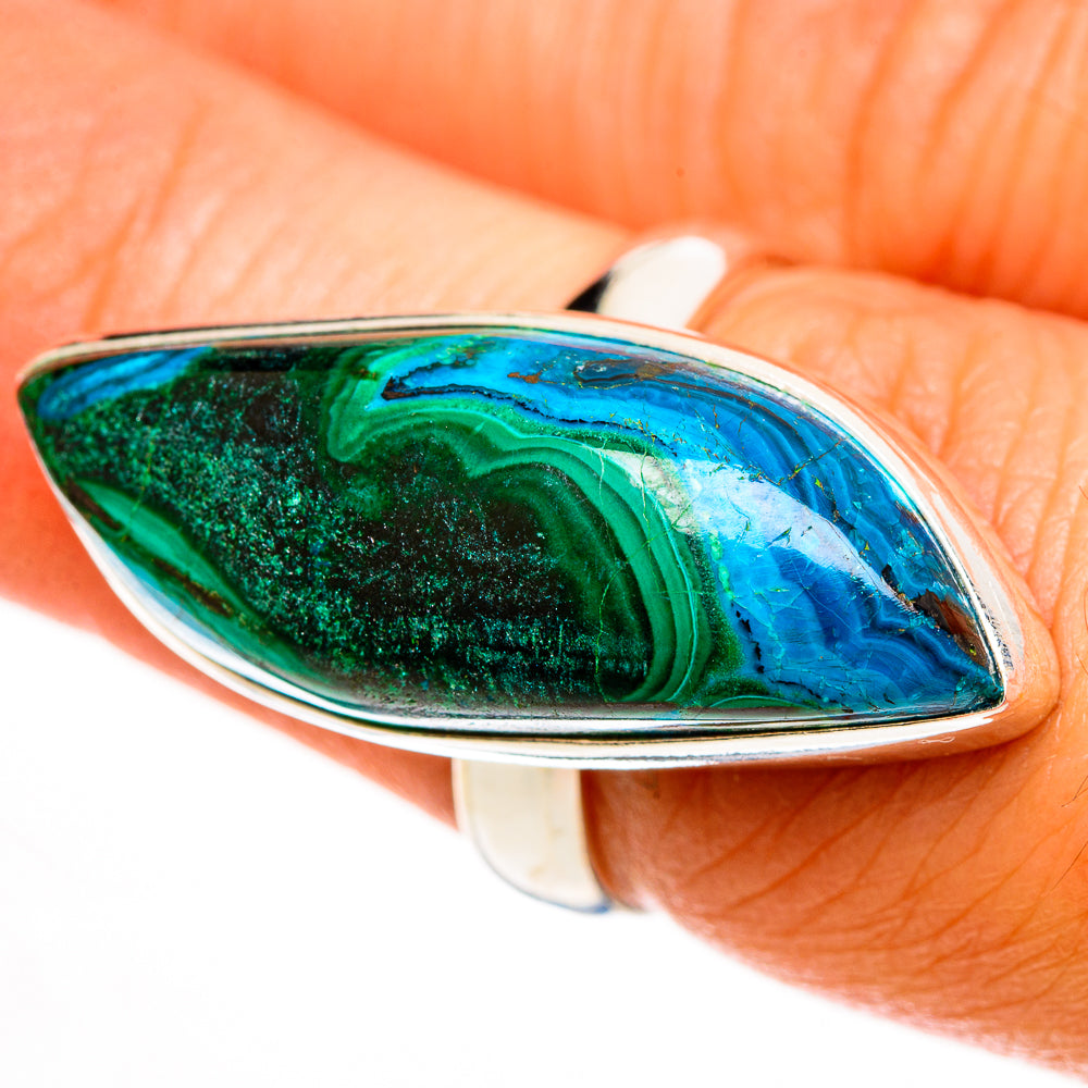 Malachite In Chrysocolla Rings handcrafted by Ana Silver Co - RING113211
