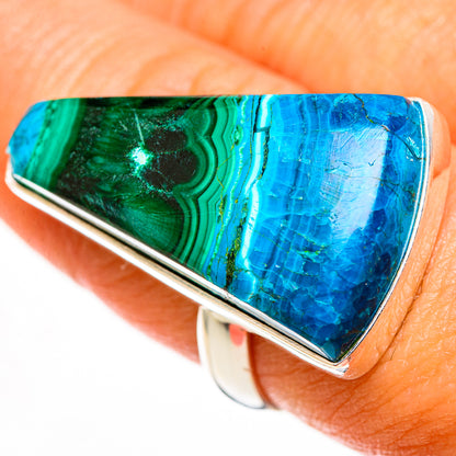 Malachite In Chrysocolla Rings handcrafted by Ana Silver Co - RING113212
