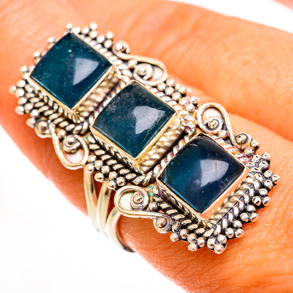 Blue Fluorite Rings handcrafted by Ana Silver Co - RING113215