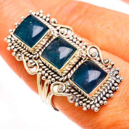 Blue Fluorite Rings handcrafted by Ana Silver Co - RING113215