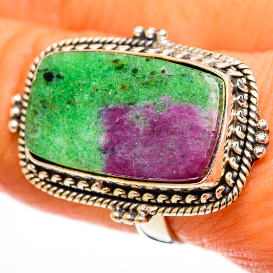 Ruby Zoisite Rings handcrafted by Ana Silver Co - RING113218