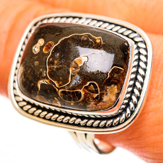 Turritella Agate Rings handcrafted by Ana Silver Co - RING113223