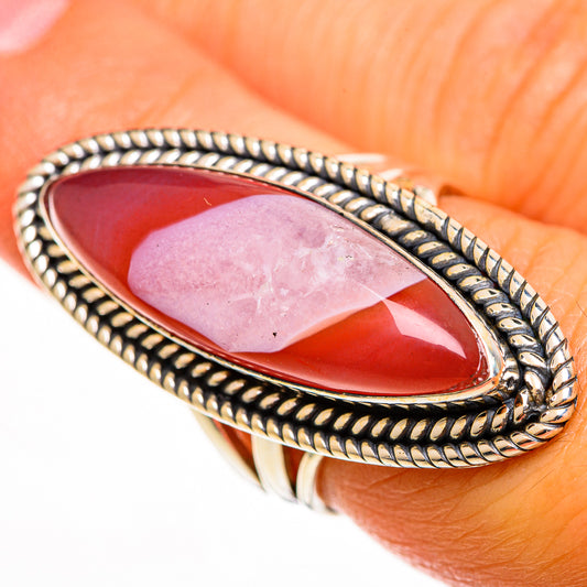 Red Botswana Agate Rings handcrafted by Ana Silver Co - RING113227
