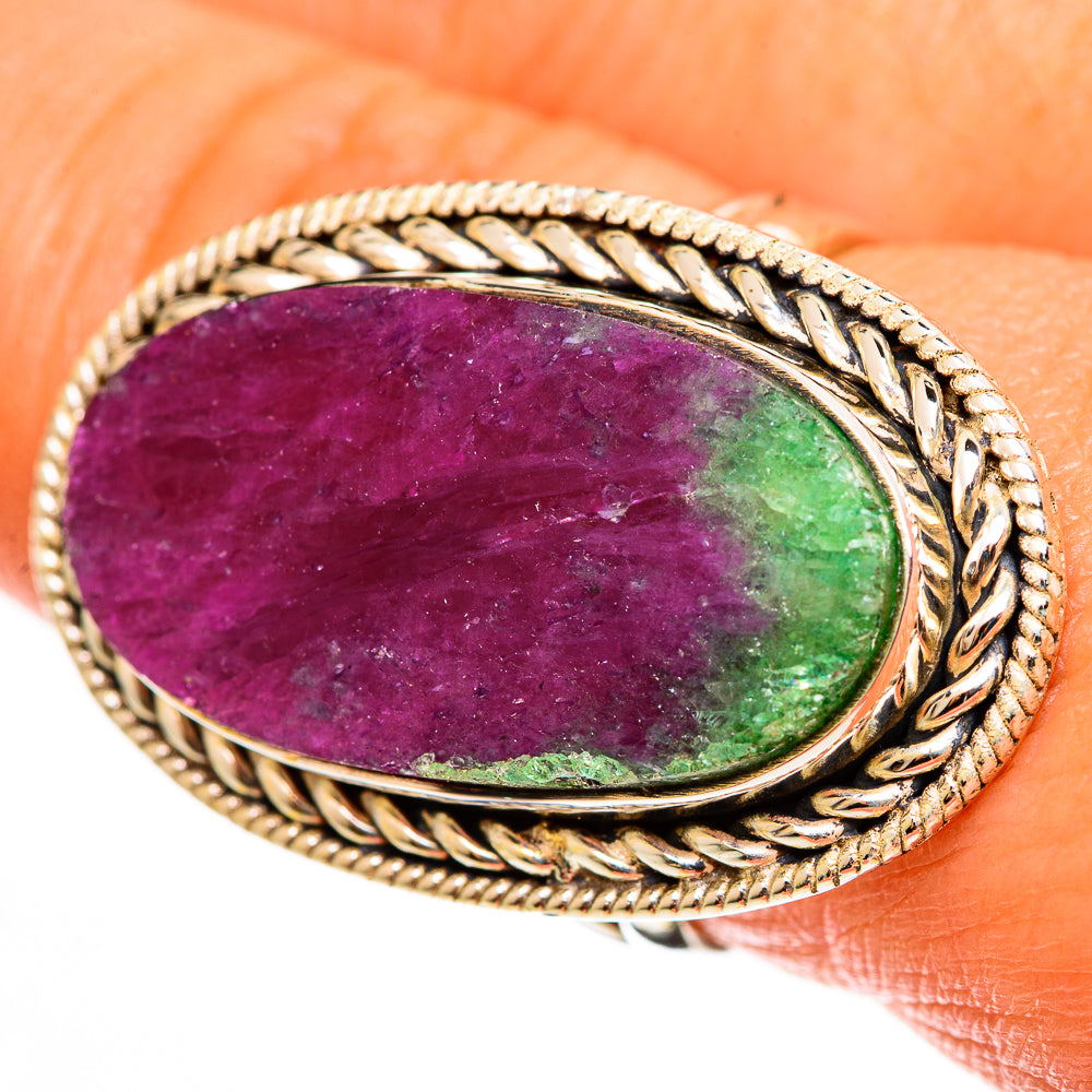 Ruby Zoisite Rings handcrafted by Ana Silver Co - RING113230