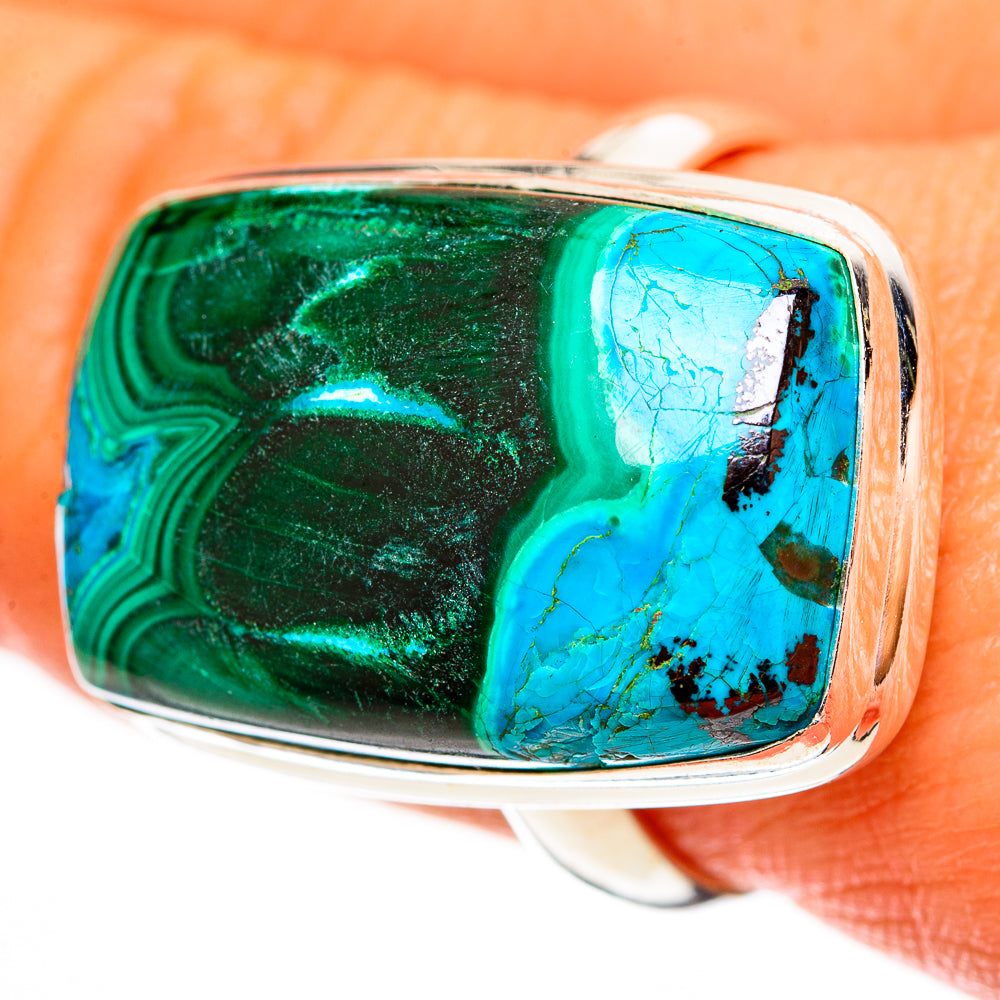 Malachite In Chrysocolla Rings handcrafted by Ana Silver Co - RING113241