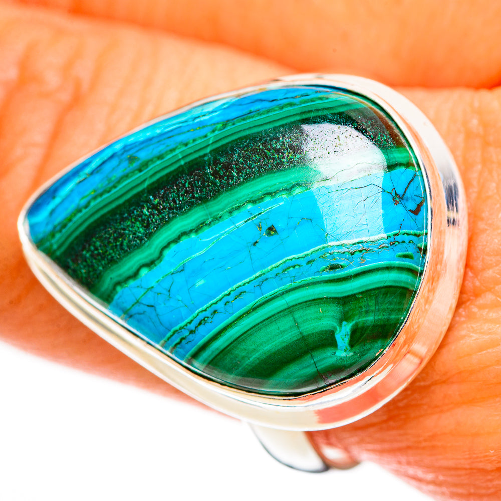 Malachite In Chrysocolla Rings handcrafted by Ana Silver Co - RING113243