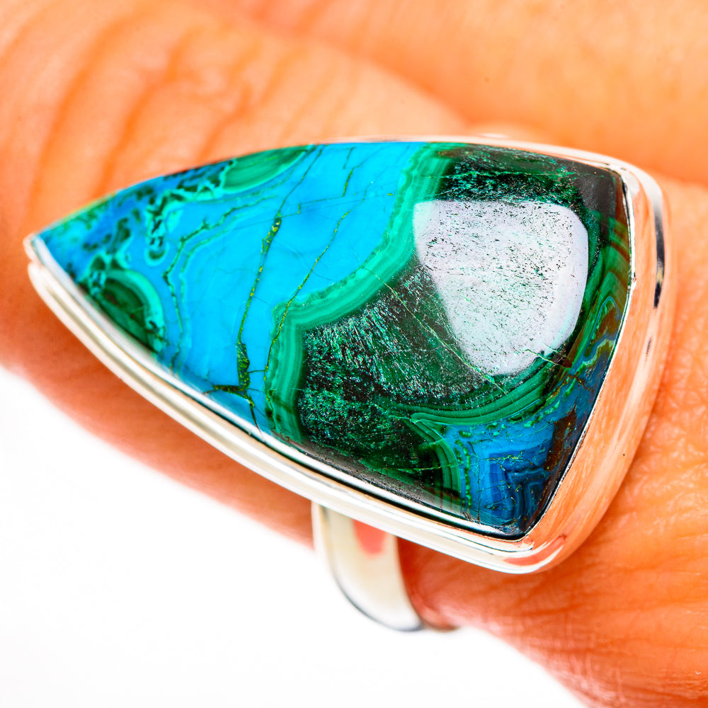 Malachite In Chrysocolla Rings handcrafted by Ana Silver Co - RING113244