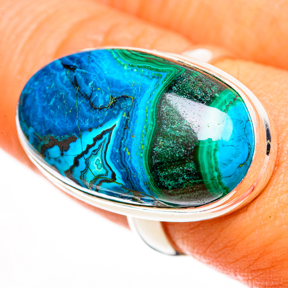Malachite In Chrysocolla Rings handcrafted by Ana Silver Co - RING113245