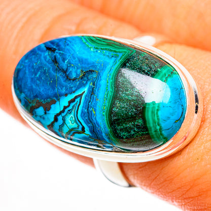 Malachite In Chrysocolla Rings handcrafted by Ana Silver Co - RING113245