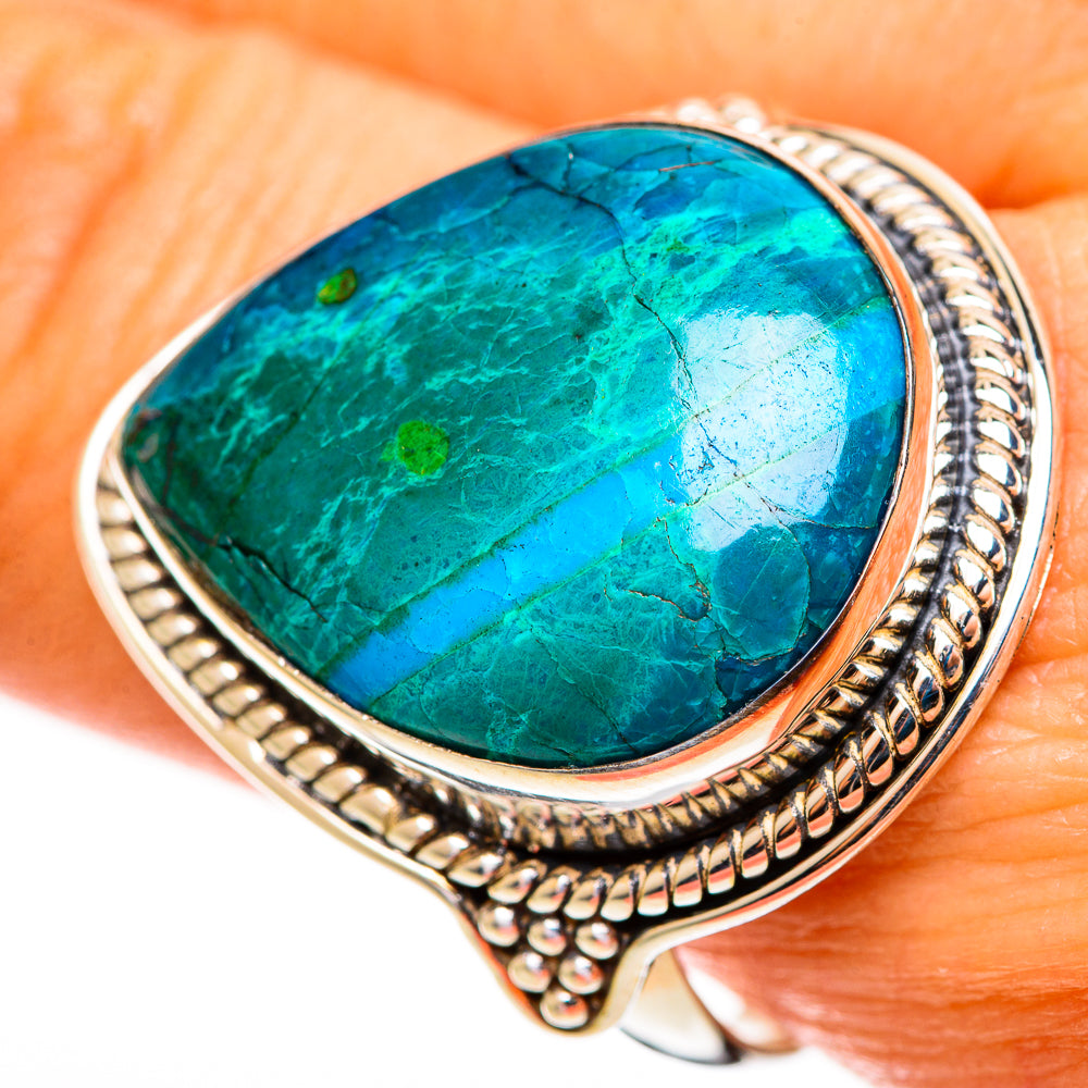 Malachite In Chrysocolla Rings handcrafted by Ana Silver Co - RING113246