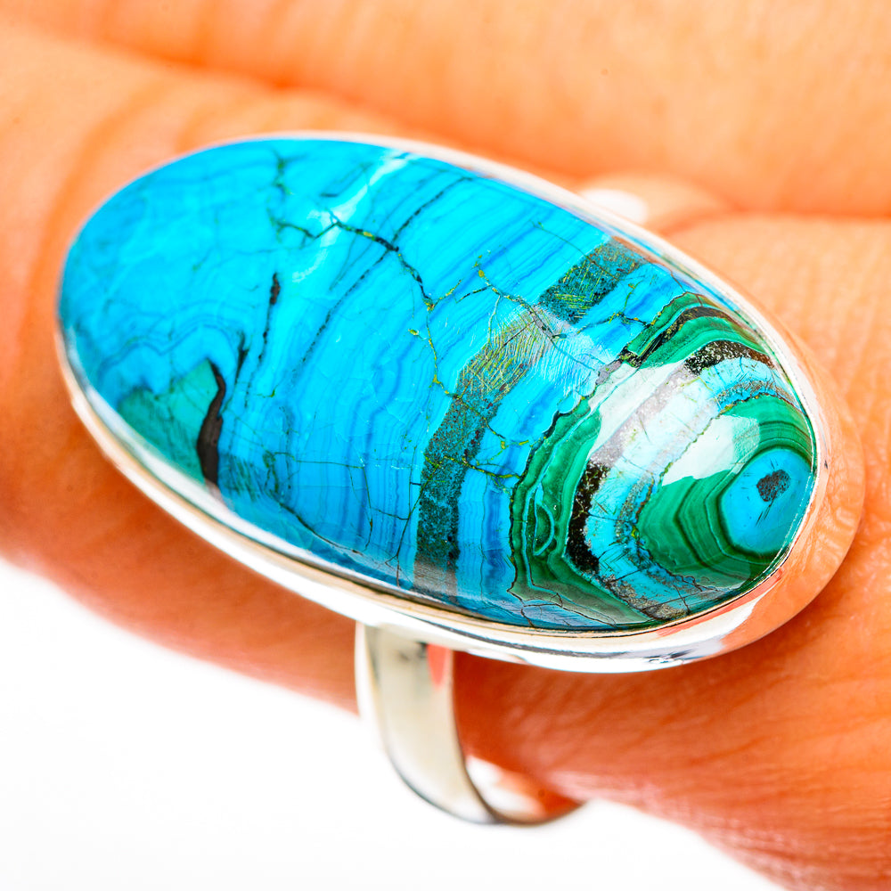 Malachite In Chrysocolla Rings handcrafted by Ana Silver Co - RING113248