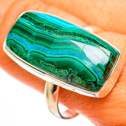 Malachite In Chrysocolla Rings handcrafted by Ana Silver Co - RING113251