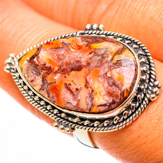 Crazy Lace Agate Rings handcrafted by Ana Silver Co - RING113253