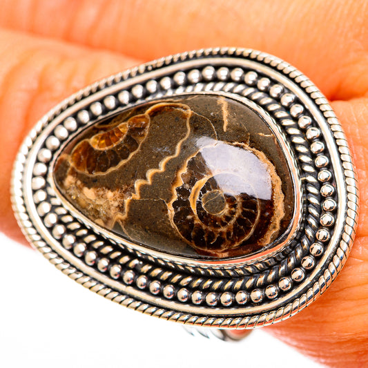 Turritella Agate Rings handcrafted by Ana Silver Co - RING113259