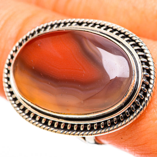 Red Botswana Agate Rings handcrafted by Ana Silver Co - RING113260