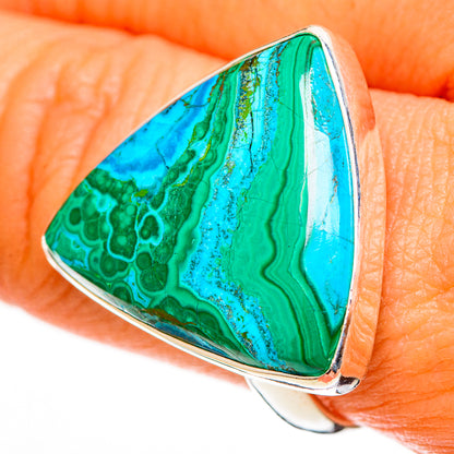 Malachite In Chrysocolla Rings handcrafted by Ana Silver Co - RING113271