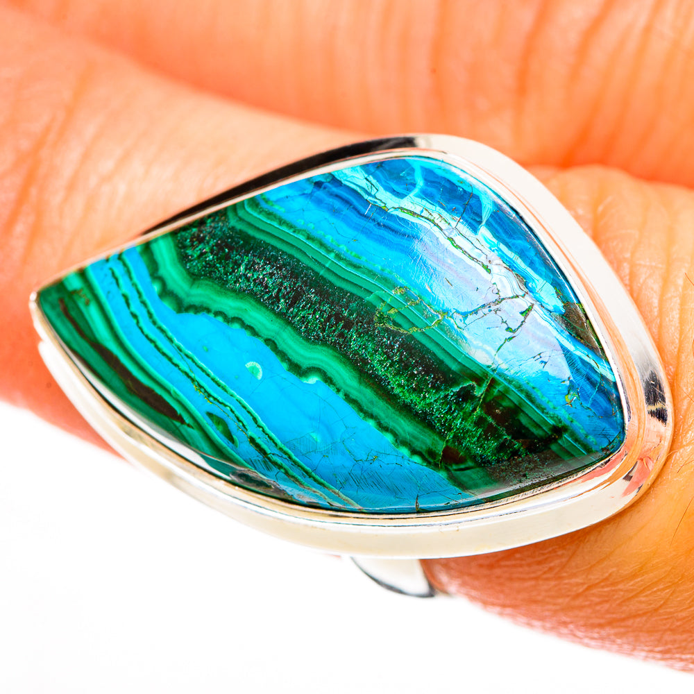 Malachite In Chrysocolla Rings handcrafted by Ana Silver Co - RING113272
