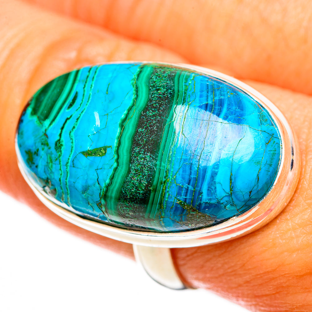 Malachite In Chrysocolla Rings handcrafted by Ana Silver Co - RING113273