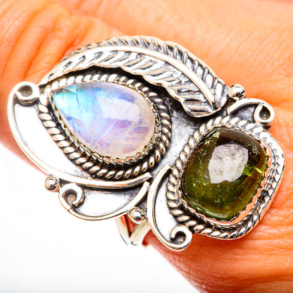 Rainbow Moonstone Rings handcrafted by Ana Silver Co - RING113280