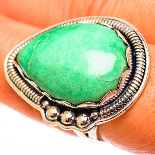 Chrysoprase Rings handcrafted by Ana Silver Co - RING113281